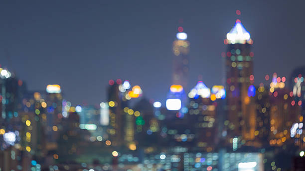istock Blurred bokeh lights, city downtown abstract background 535513446