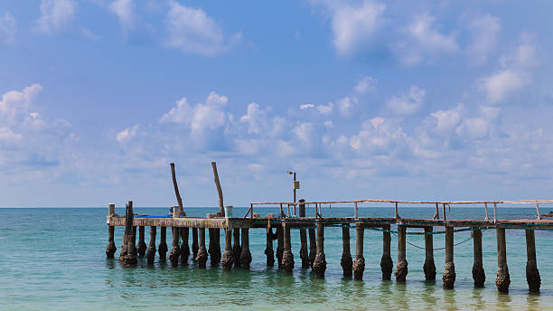 istock Wooden plank walkway leading to the sea 535513882