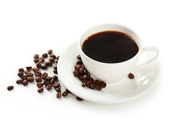 istock Cup of coffee isolated on white 535514043