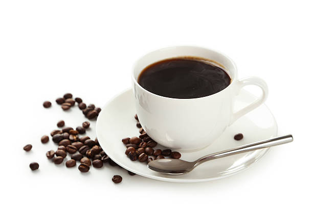 istock Cup of coffee isolated on white 535514045