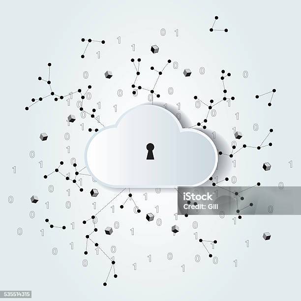 Abstract Internet Security Illustration Stock Illustration - Download Image Now - Cloud Computing, Encryption, Icon Symbol