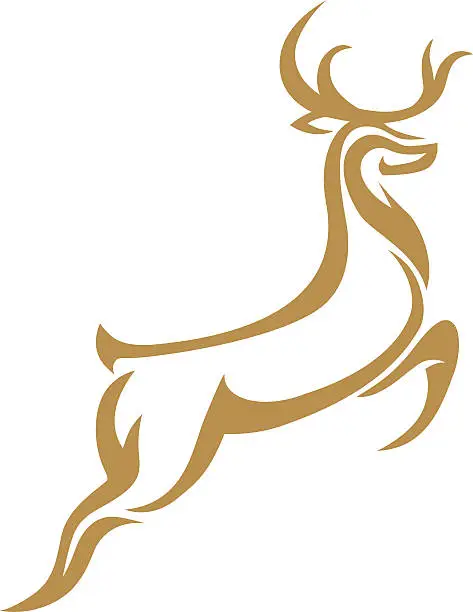Vector illustration of Deer jump
