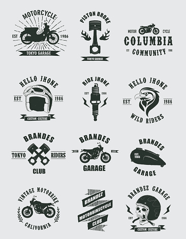 Vintage Badges Motorcycle: