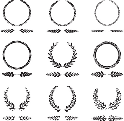 A set of different type of wreaths isolated on white background. Eps8.