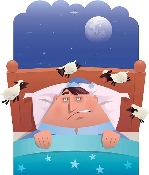 Vector illustration of insomnia