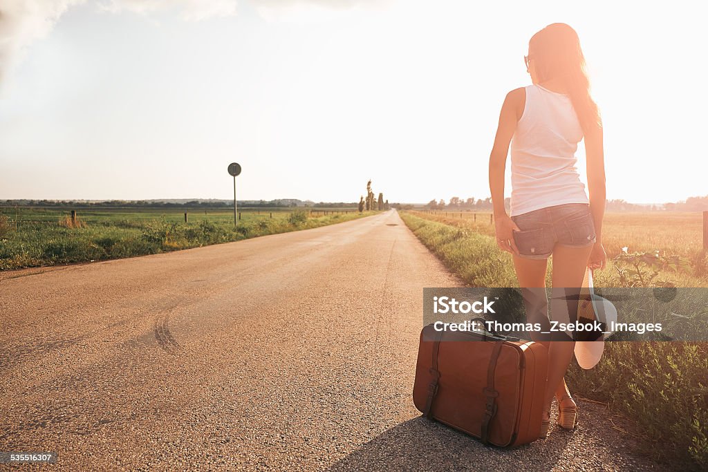 Beautiful traveller girl 2015 Stock Photo