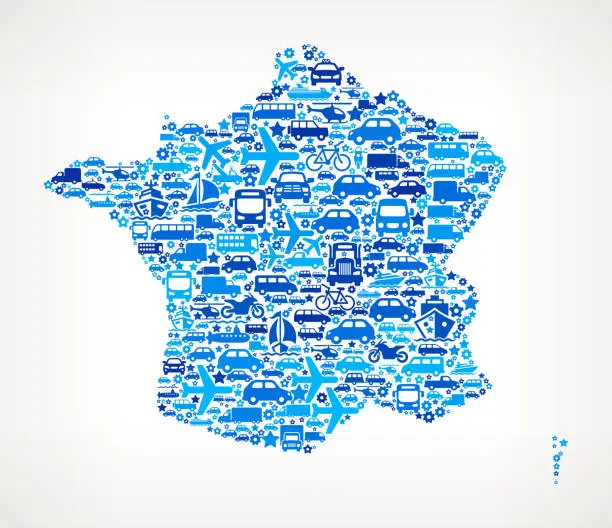 Vector illustration of France On Transportation royalty free vector art Pattern