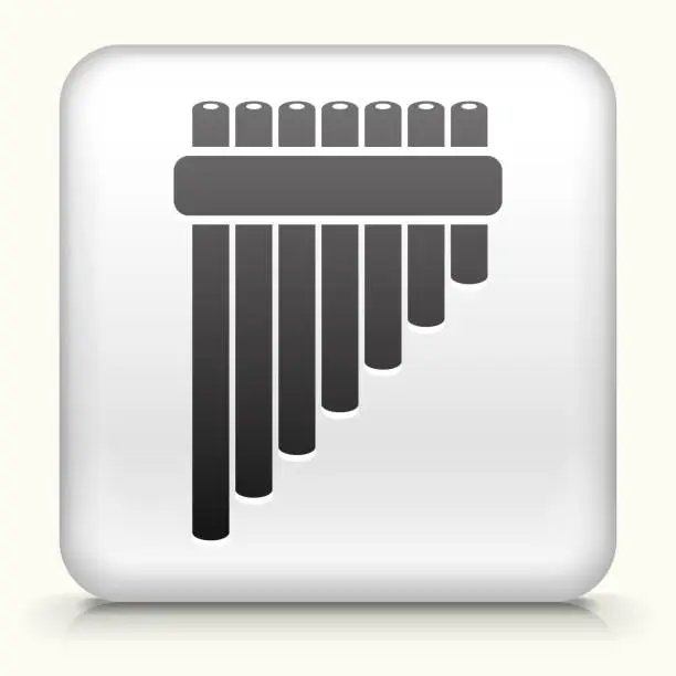 Vector illustration of Square Button with Pan Pipes