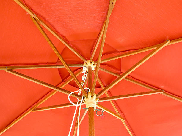 istock Underside of an orange beach umbrella 535518388