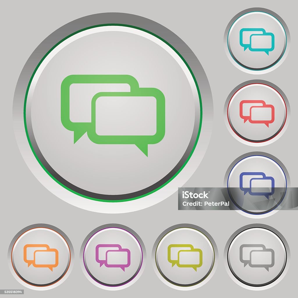 Chat Button Simple Chat Bubbles Push Buttons Stock Illustration - Download Image Now ...