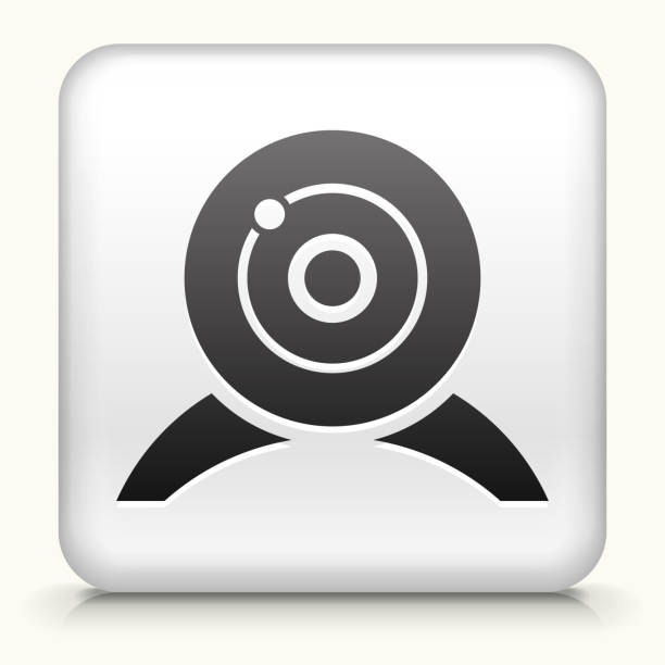 square button with webcam royalty free vector art - myfreewebcams 幅插畫檔、美工圖案、卡通及圖標