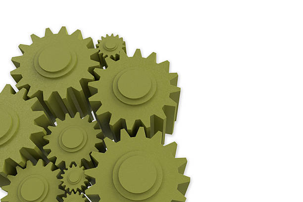 istock Green cogwheel gear mechanism on white background. 535518811