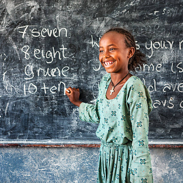istock African little girl is learning English language 535519157