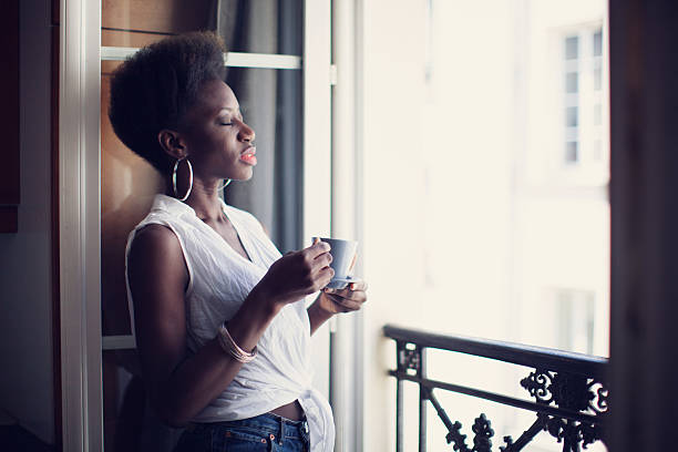 istock French Woman with Cap of Coffee 535519258