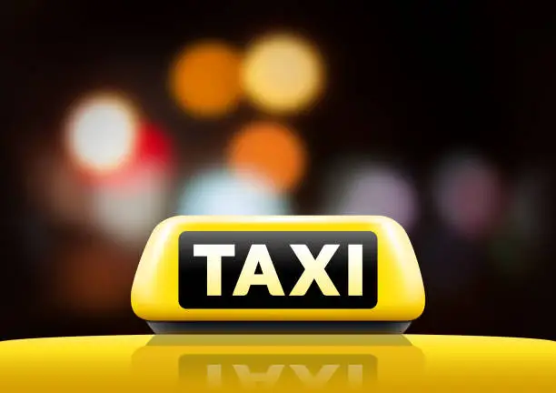 Vector illustration of Taxi sign