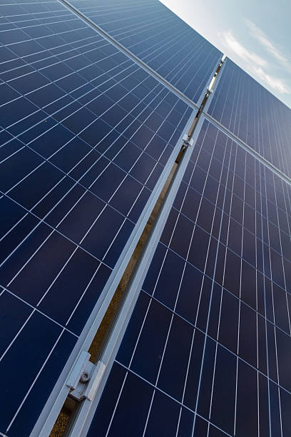 istock Photovoltaic solar panels diagonal perspective 535521648