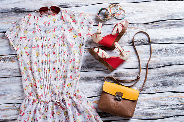 istock White blouse with colorful print. 535521884