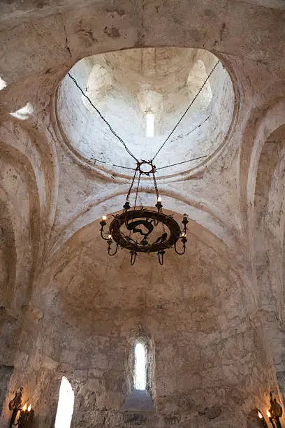 Interior of the Old Albanian church temple in Kish province of AzerbaijanInterior of the Old Albanian church temple in Kish province of Azerbaijan