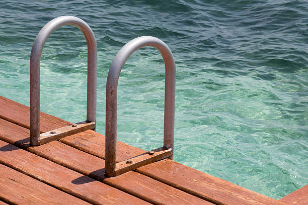 istock Ladder railing off a pier into the Caribbean sea 535524988