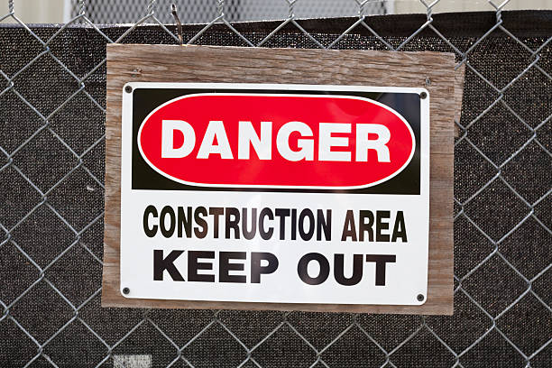 istock Danger Keep Out Sign on Chainlink Fence 535525264