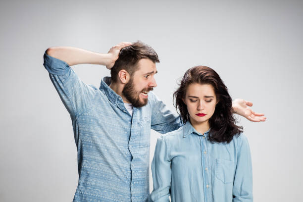 istock The young couple with different emotions during conflict 535525338