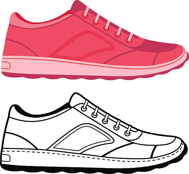 Vector illustration of Template sneakers set