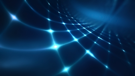 Abstract technology background with blue shining light