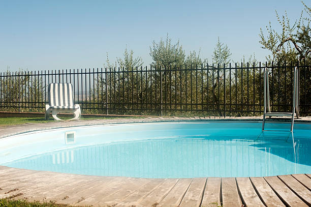Pool in Tuscany stock photo