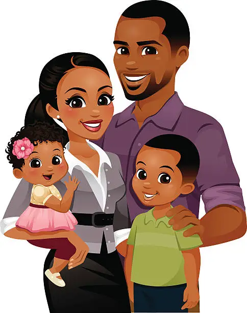 Vector illustration of Smiling Family