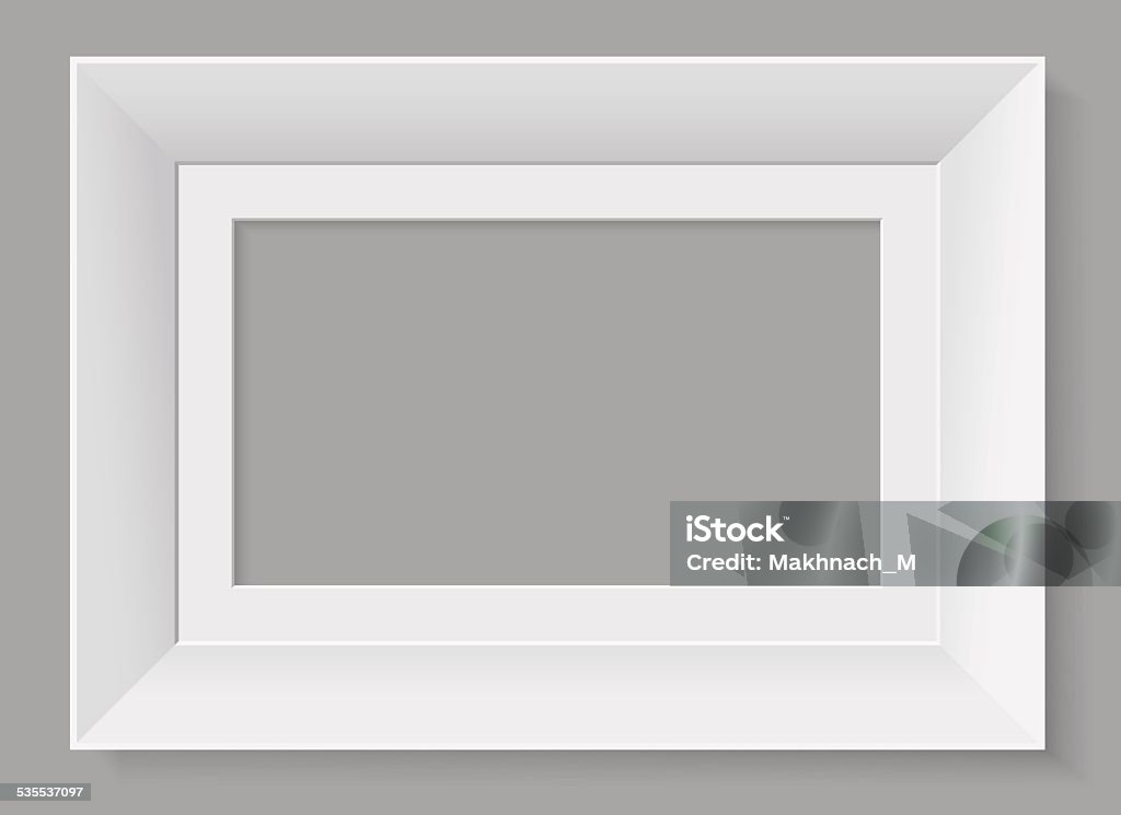 White frame isolated on grey background. Vector illustration. White horizontal frame isolated on grey background. Vector illustration.  2015 stock vector