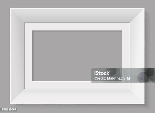 White Frame Isolated On Grey Background Vector Illustration Stock Illustration - Download Image Now