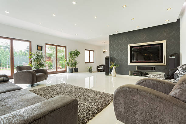 istock Enormous living room in expensive house 535538501