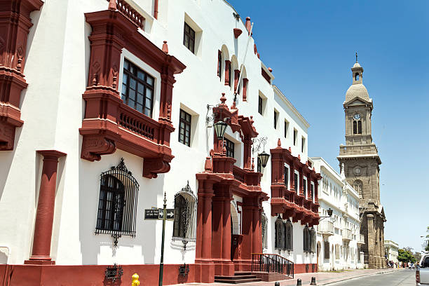 courthouse, la serena, chile - coquimbo region stock-fotos und bilder