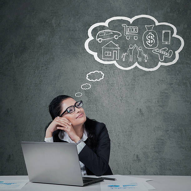 istock Female entrepreneur imagine her dreams 535542189