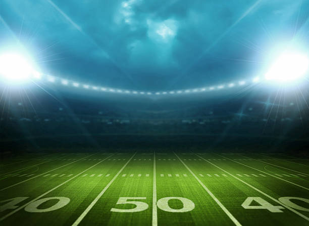 luce di stadium - football american football sport football field foto e immagini stock