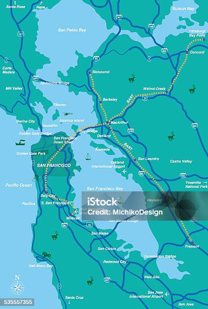 San Francisco Bay Area Map Stock Illustration - Download Image Now - Map, San Francisco Bay Area, San Francisco Bay