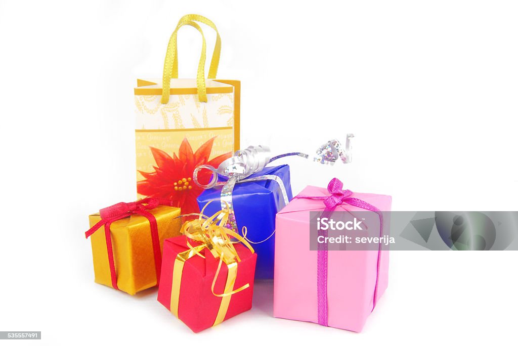 gifts presents isolated gifts presents isolated on white 2015 Stock Photo