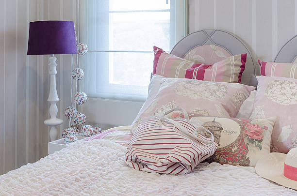 istock luxury pink color scheme bedroom with lamp 535558425