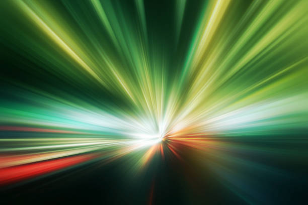 istock Abstract image of high speed on night road. 535558584