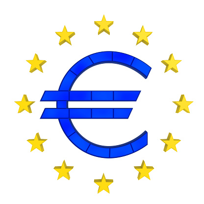 European Union Symbol isolated on white background. 3D render