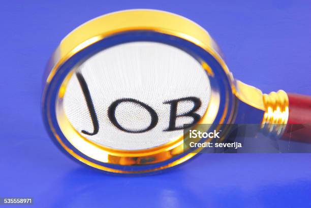 Magnifying Glass Job Concept Stock Photo - Download Image Now - 2015, Alphabet, Blue