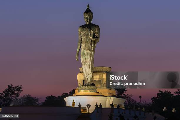 Asian Standing Big Buddha After Sunset Stock Photo - Download Image Now - 2015, Abstract, Ancient