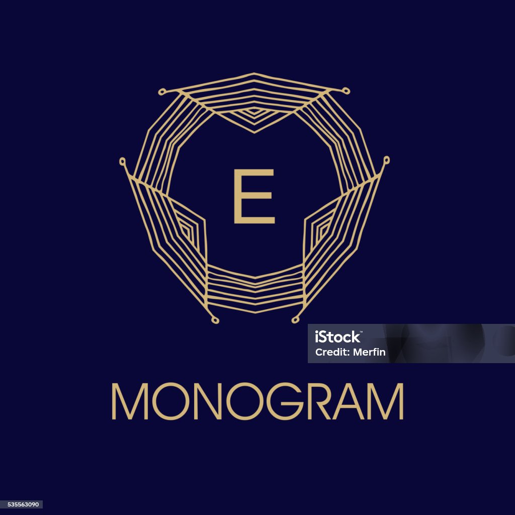 Monogram E Abstract Design Set Of Elegant Monogram Design Vector Illustration Stock Illustration ...