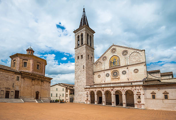 spoleto cathedral, umbria, italy - spoleto bildbanksfoton och bilder