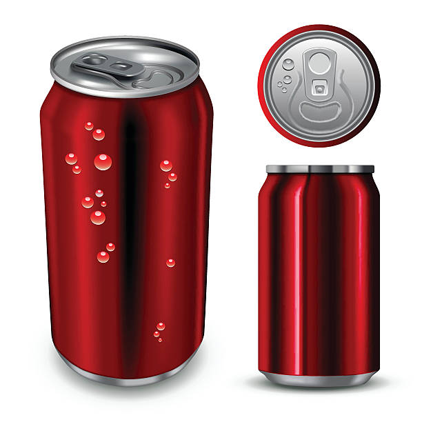 Aluminum can Aluminum can  isolated on white. Vector illustration can top stock illustrations