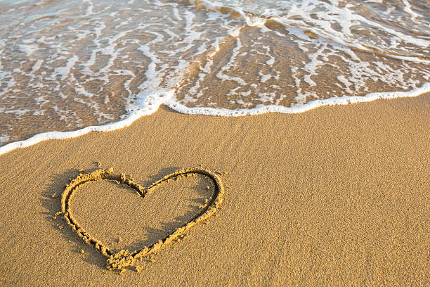 istock Heart drawn on the sand of a beach. 535569069