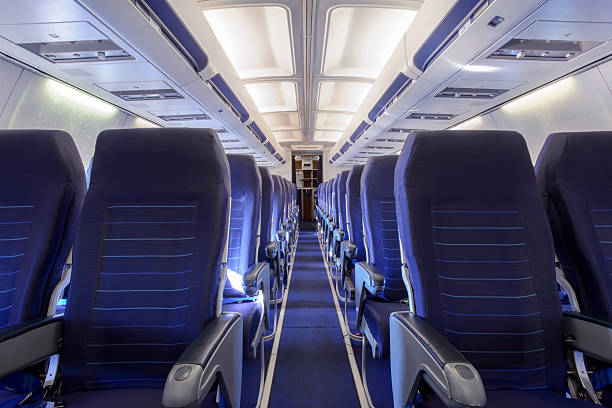 Inside Of Airplane / Aircraft Empty Aircraft airplane interior stock pictures, royalty-free photos & images