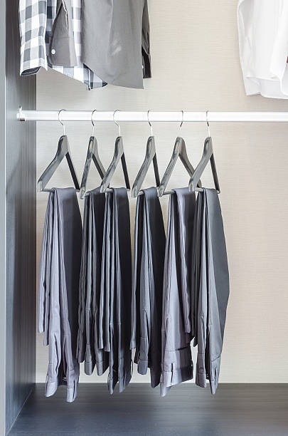 istock row of black pants hangs in wardrobe 535571887