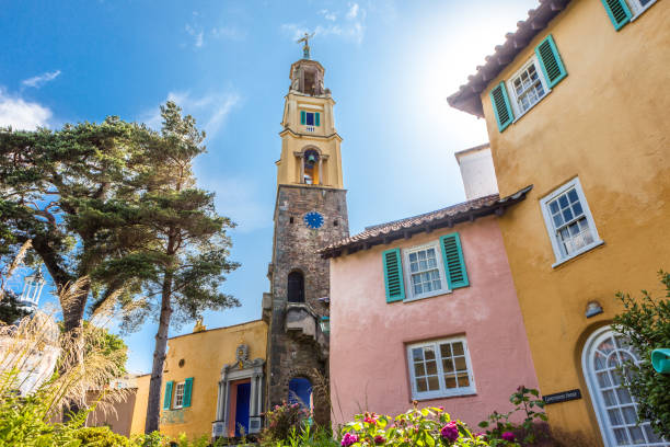 Portmeirion,Wales. Coloured buildings at Portmeirion, North Wales,UK portmeirion stock pictures, royalty-free photos & images