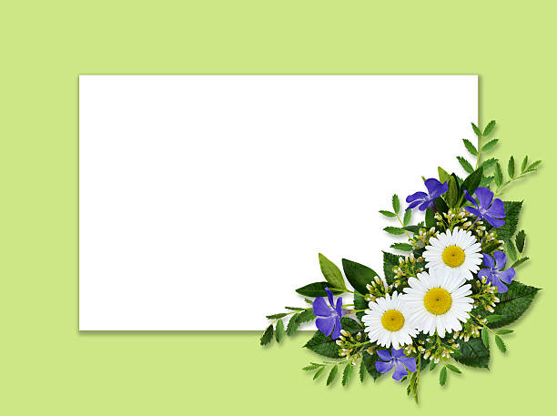 Flowers in a jar with thank you tag. Rustic style thank you with copy space